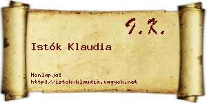 Istók Klaudia névjegykártya